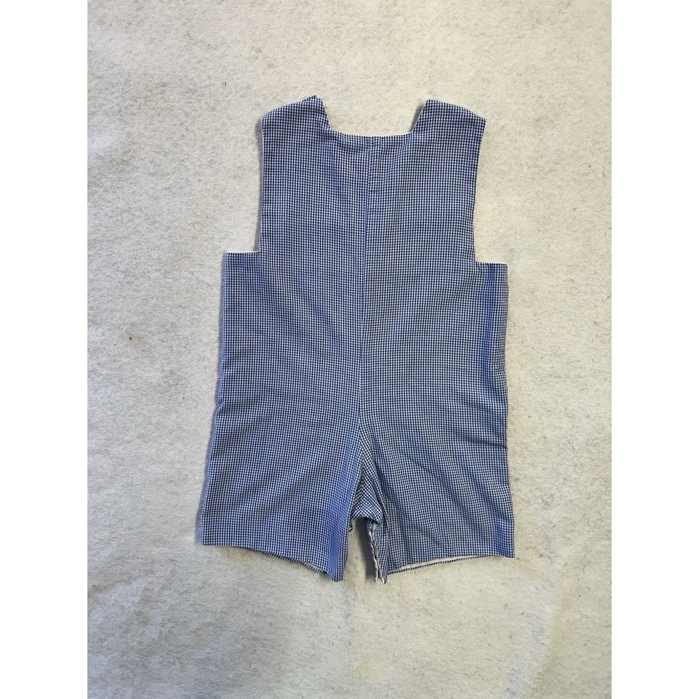 Boys RagsLands Blue Gingham Smocked Shortall 2T - Picture 3 of 11